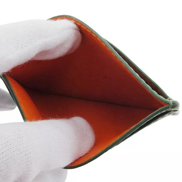 CELINE Card Case Logo Orange Leather Authentic USED - Picture 13 of 16